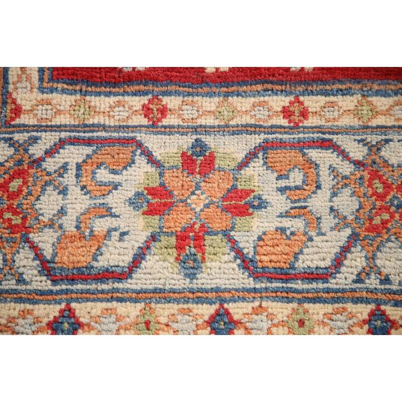 Red Kazak Rug Handmade Traditional Wool Carpet - 3'1"x 5'0"