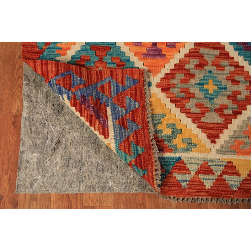 Trellis Kilim Oriental Area Rug Flatweave Reversible Wool Carpet - 8'2"x 9'7"