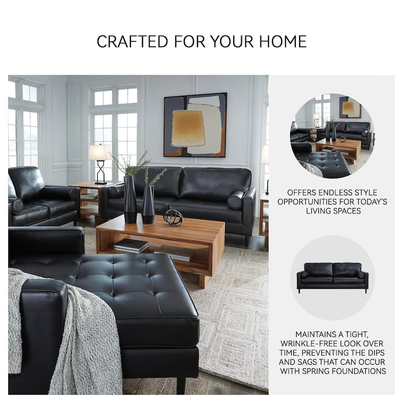Signature Design by Ashley Bryceview Black Sofa - 87" W x 38" D x 39" H