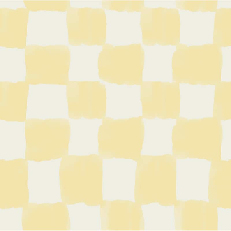RoomMates Tess Watercolor Checker Pale Yellow Peel and Stick Wallpaper