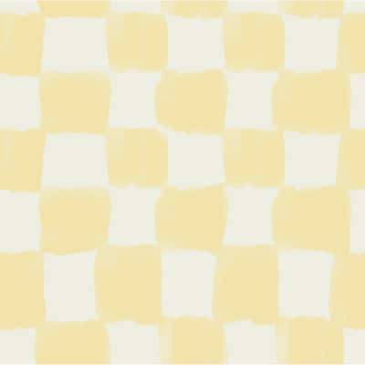 RoomMates Tess Watercolor Checker Pale Yellow Peel and Stick Wallpaper