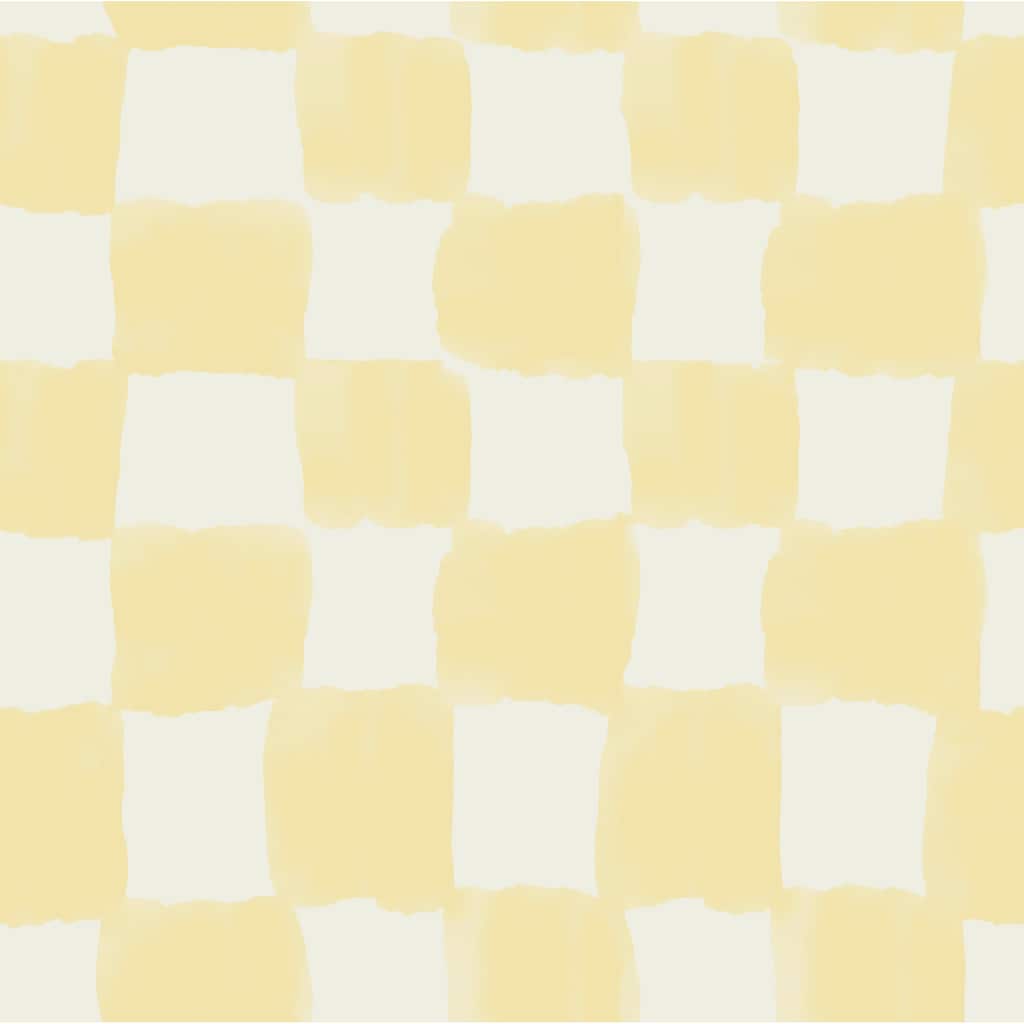 Mr. Kate Tess Watercolor Checker Pale Yellow Peel and Stick Wallpaper