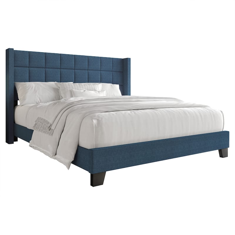 CraftPorch Wingback Linen Upholstered Panel Bed