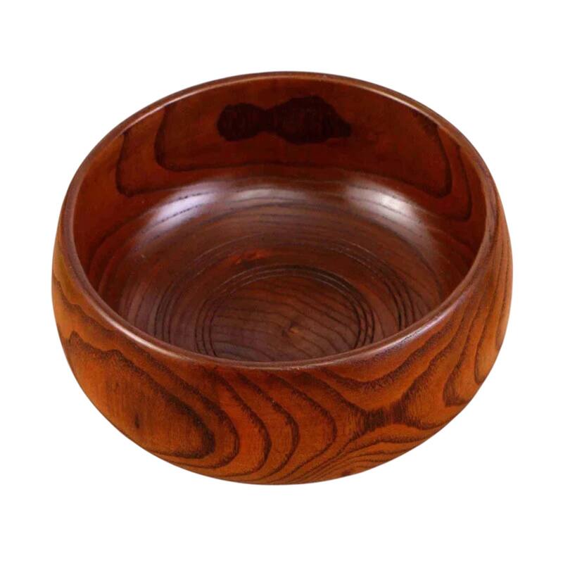HomeRoots 7" Brown Solid Wood Round Serving Bowl - 6.70 in. x 2.95 in. x 7.08 in.