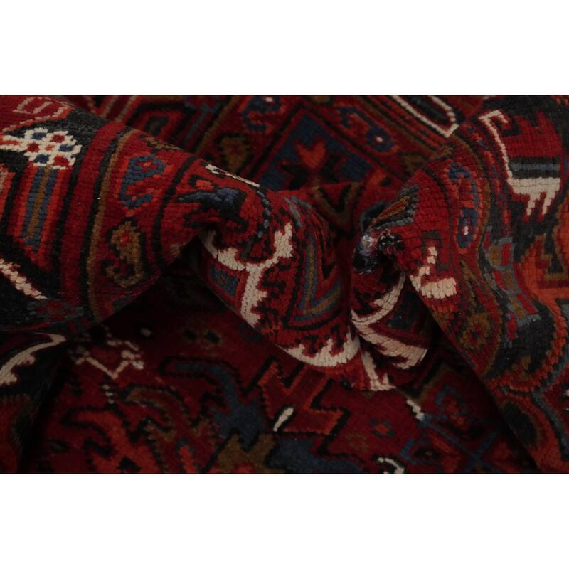 Hand Knotted Oriental 100% Wool Carpet Traditional Medallion Red Heriz Area Rug - 12' 10'' X 9' 11''