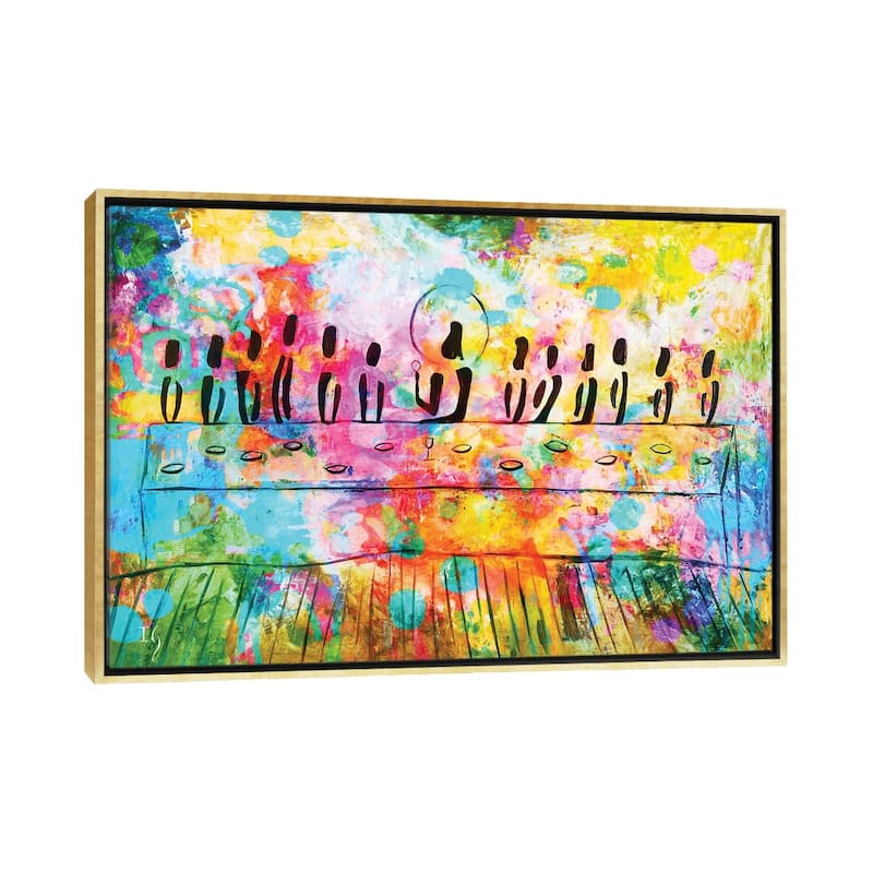 iCanvas "Last Supper" by Ivan Guaderrama Framed Canvas Print - Gold - 26x40