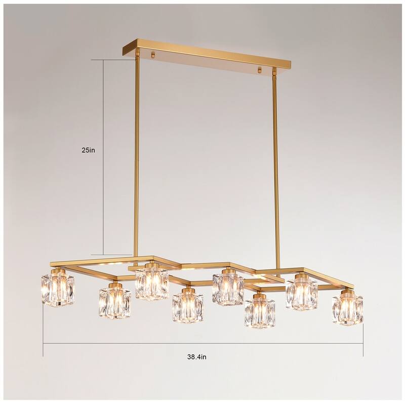Crystal Chandelier,8Light Kitchen Chandelier Light Fixture,Includ Bulb