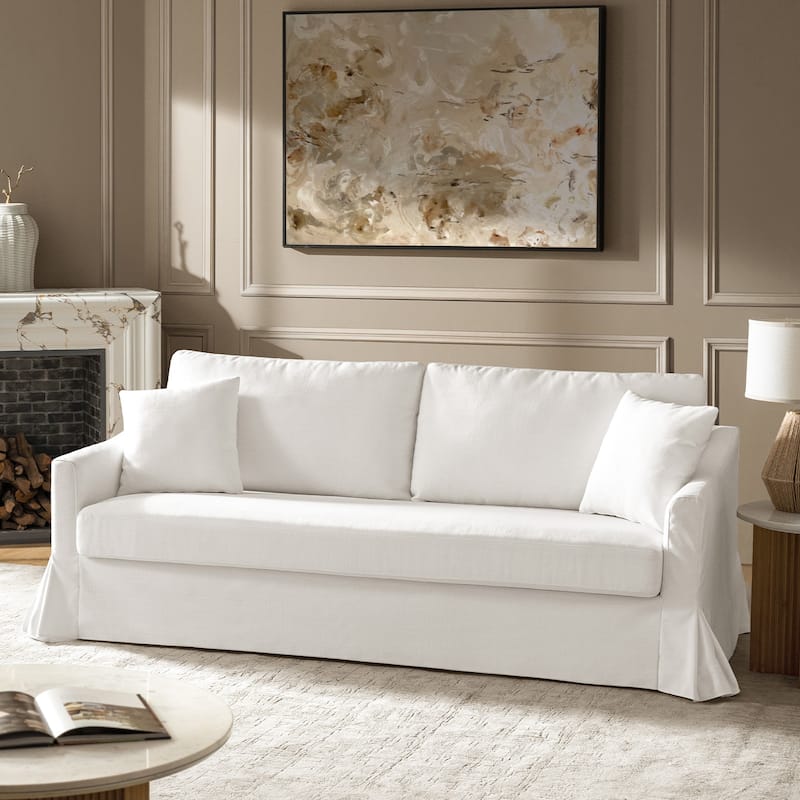 Volkhard 80.5" Modern Slipcovered Sofa With Removable Back Cushion By HULALA HOME