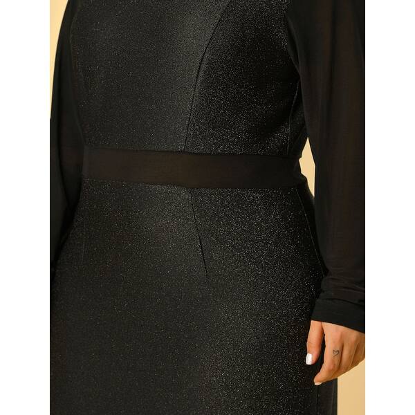 Shop Women S Plus Size Above Knee Semi Sheer Mesh Sleeve Sheath