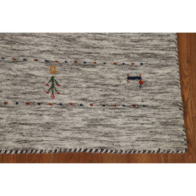 Little Animals Gabbeh Indian Rug Handmade Wool Carpet - 4'1" x 6'0"