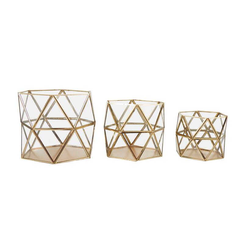 Wood Candle Lantern (Set of 3)