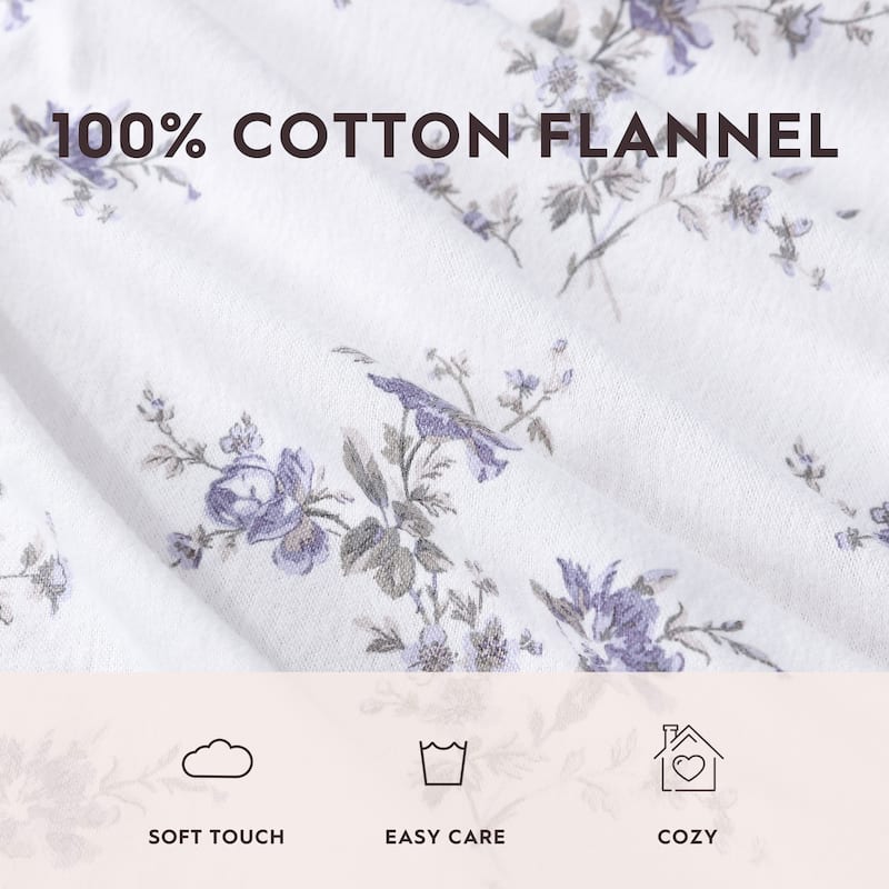 Laura Ashley Printed Cotton Flannel Sheet Set
