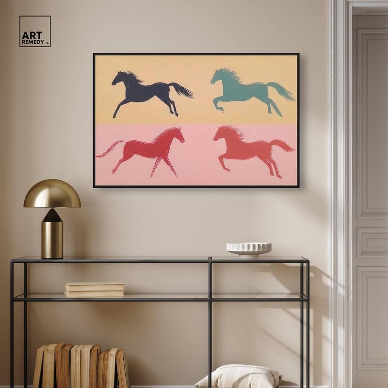 Galloping Quartet Canvas by Art Remedy