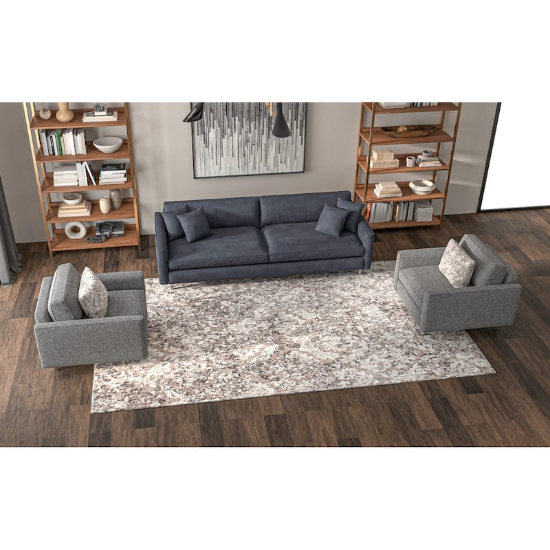 Bashian Miriana Beige Contemporary Area Rug