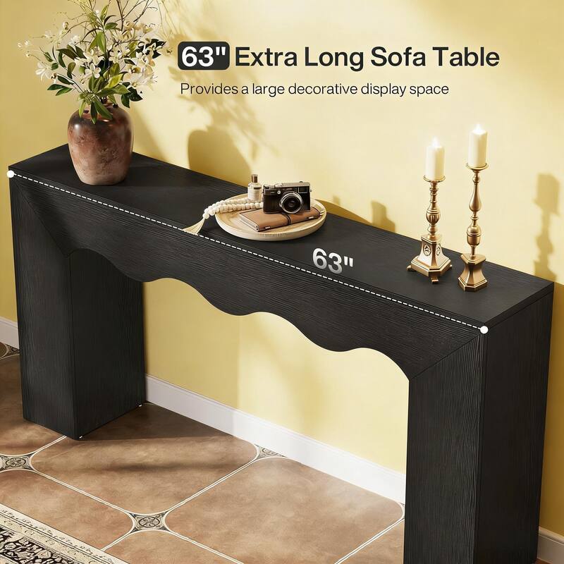 Wavy Edge Style Sofa Table, Console Table, Entryway Table