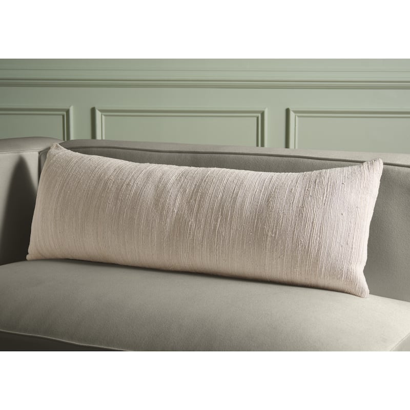 SAFAVIEH Home Ameya 14 x 39-inch Ivory/Natural Cotton Bolster Pillow