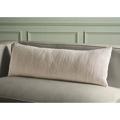 SAFAVIEH Home Ameya 14 x 39-inch Ivory/Natural Cotton Bolster Pillow