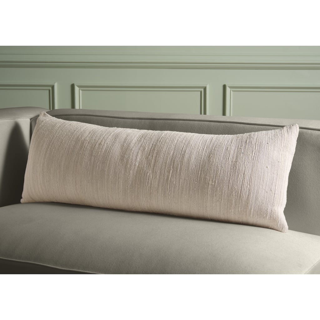 SAFAVIEH Home Ameya 14 x 39-inch Ivory/Natural Cotton Bolster Pillow
