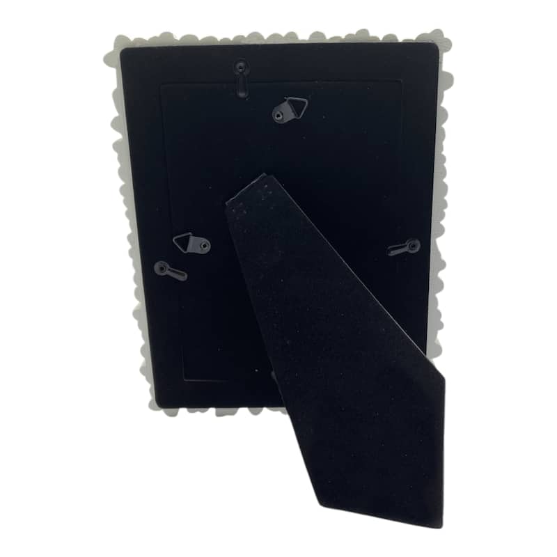 Polyresin Floral Picture Frame Carved Daisy Texture - 5x7" Ivory