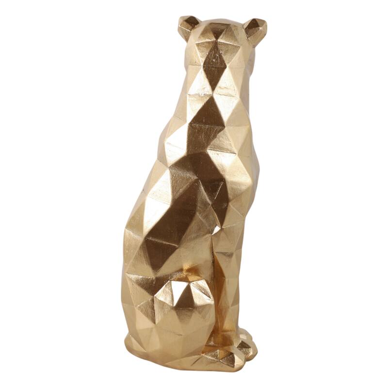 Resin Geometric Leopard Decorative Figurine - Gold - 10.0"