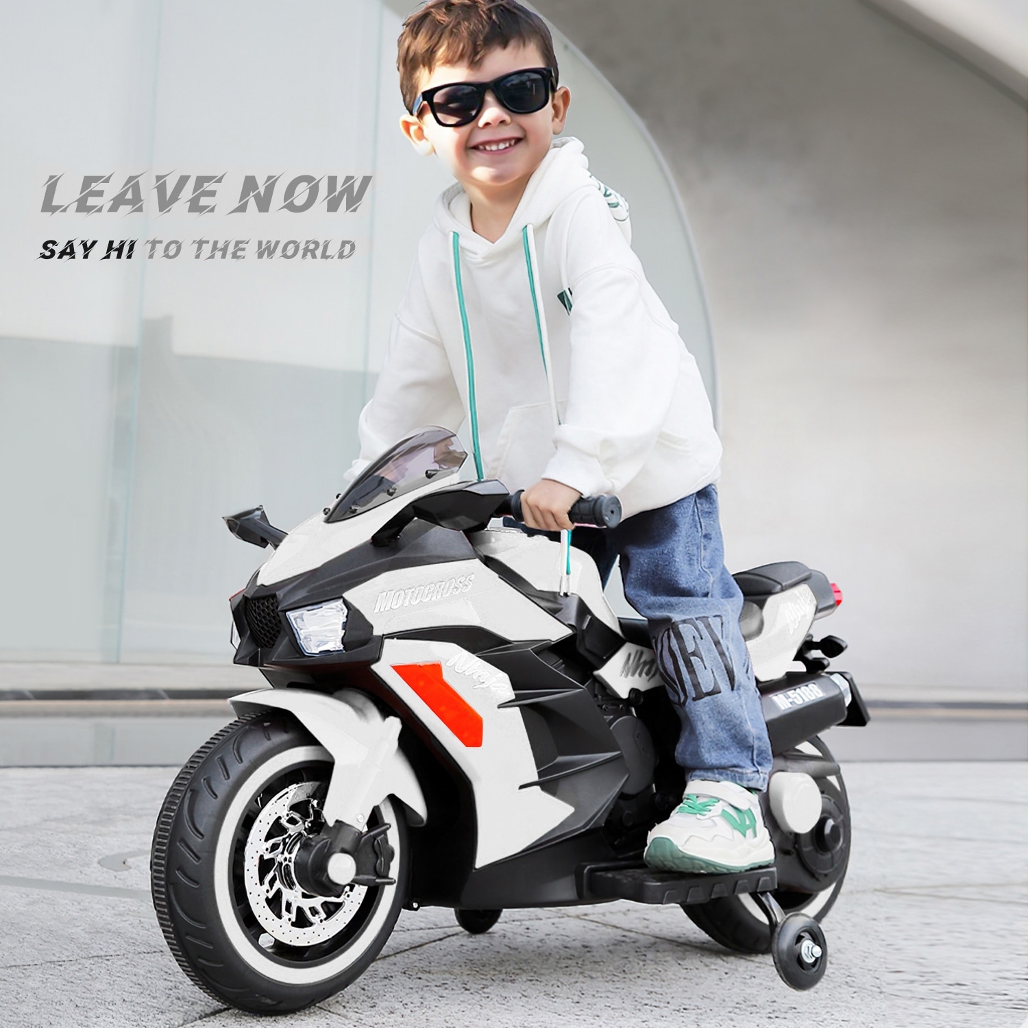2 Wheel Kids Ride On Motorcycle, with LED Light & ...