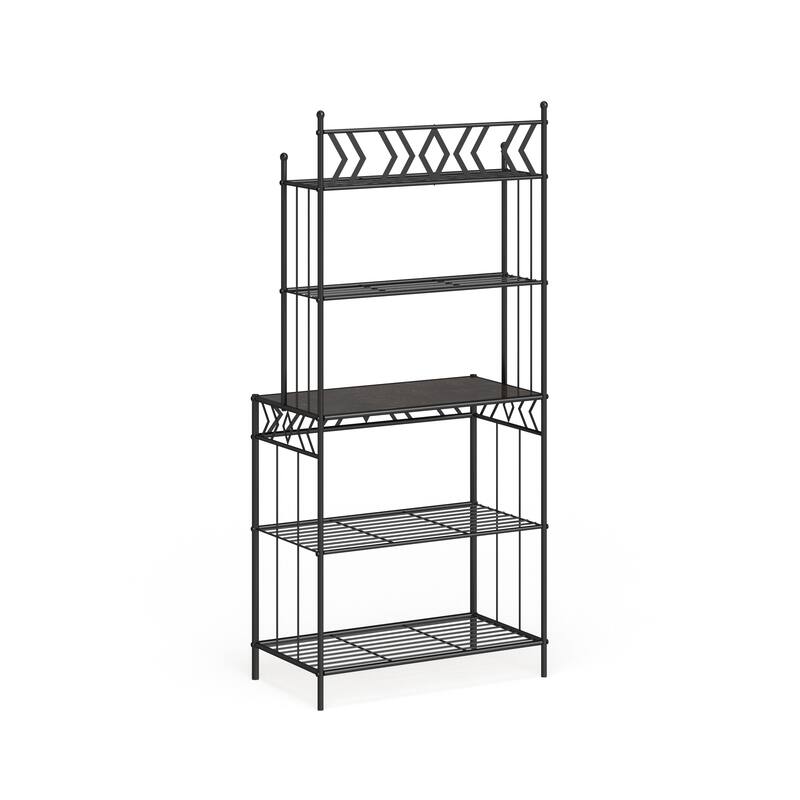 Copper Grove Alpine Black Metal Storage Bakers Rack