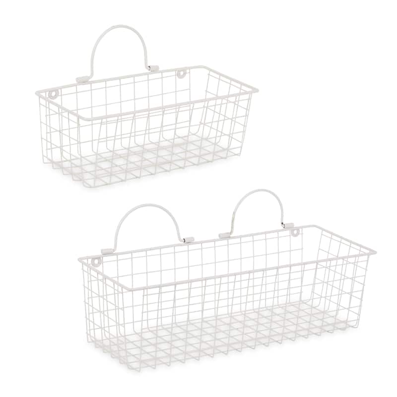DII Wire Wall Basket(Set of 2) Grey - Assorted - Antique White
