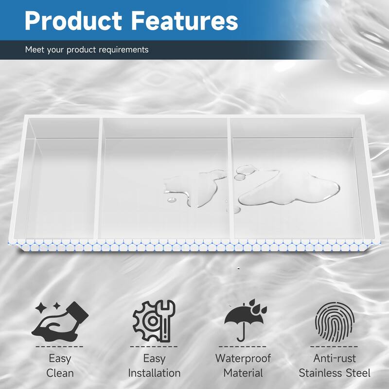 WIZ 12.8-inch W x 30.8-inch H x 4-inch D Stainless Steel Shower Niche - N/A