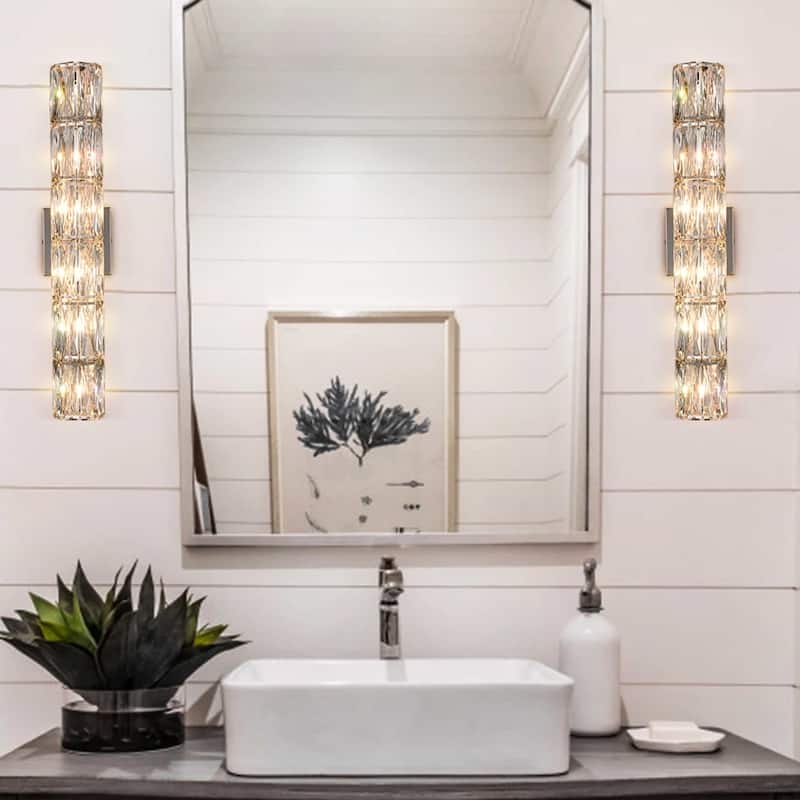 Burgas Wall Sconce Modern 6-Light Crystal Light Bathroom Wall Lighting