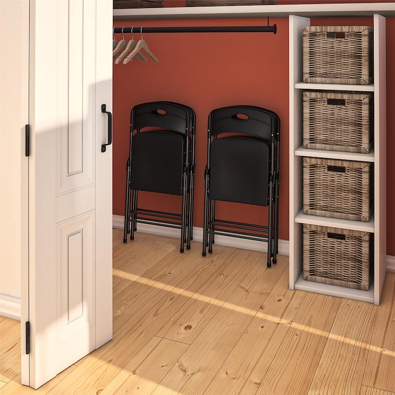 COSCO Solid Resin Plastic Indoor/Outdoor Plastic Folding Chair, 4-Pack