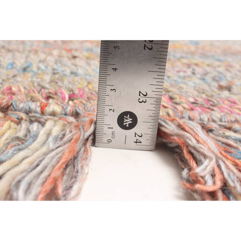 ECARPETGALLERY Braid weave Sienna Grey Wool Rug - 3'4 x 3'4