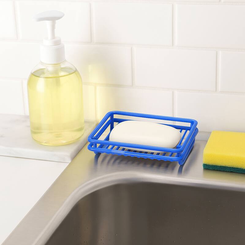 Creative Home Blue Powder Coated Metal Wire Soap Dish