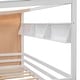 preview thumbnail 17 of 25, Wooden Twin Size Semi-enclosed House Daybed Frame with Built-in wardrobe(with Curtain), Side Compartments, Drawers and Shelves