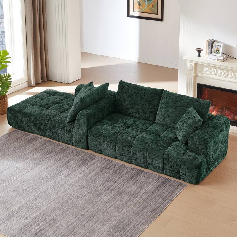 108.2" L-Shaped Chenille Luxury Oversized Sectional Sofa Free-combined Sofa, No Assembly Required