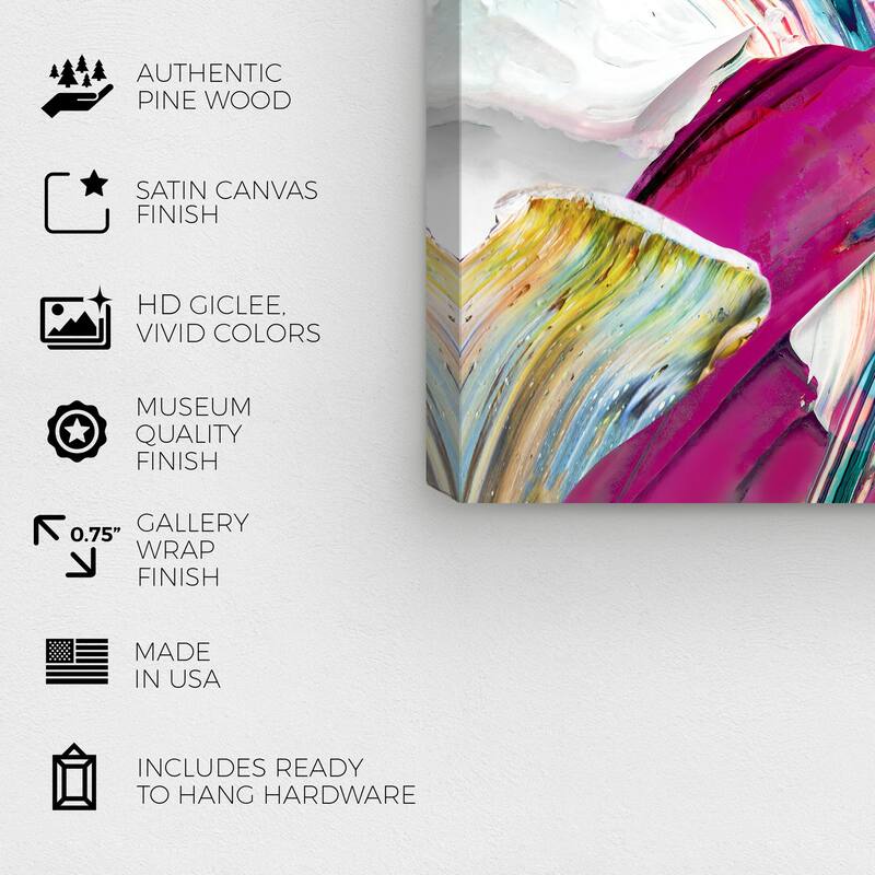Wynwood Studio Abstract Abstracta Granate Citrus Red and Teal Modern & Contemporary Wall Art Canvas Print