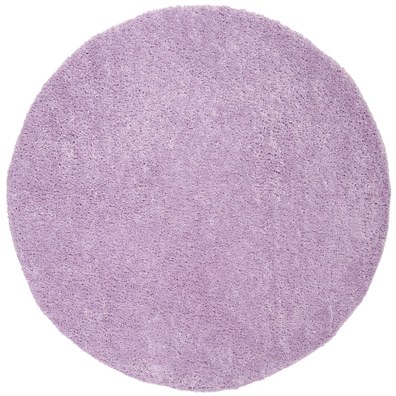 SAFAVIEH August Shag Solid 1.2-inch Thick Area Rug - 5'3" Round - Lilac - Round