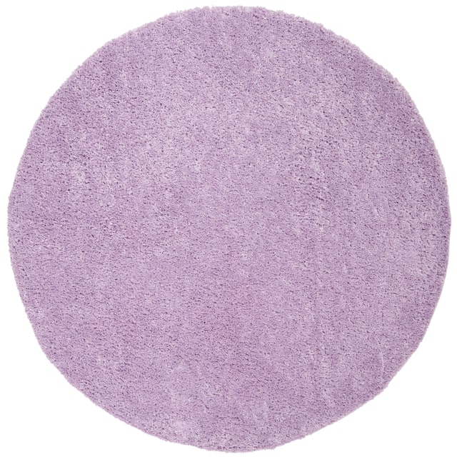 SAFAVIEH August Shag Solid 1.2-inch Thick Area Rug - 5'3" x 5'3" Round - Lilac
