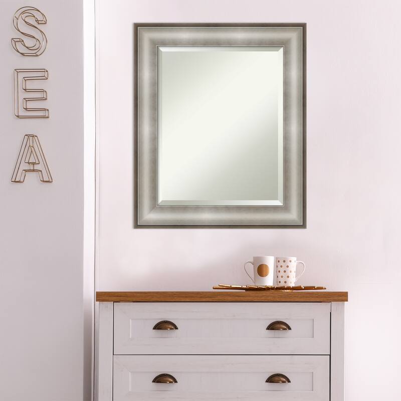 Beveled Wall Mirror - Imperial Pewter Black Frame