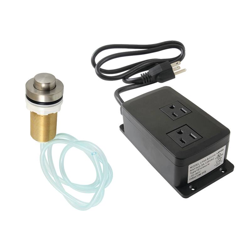 Gourmetier Dual Outlet Garbage Disposal Air Switch Kit - Brushed Nickel