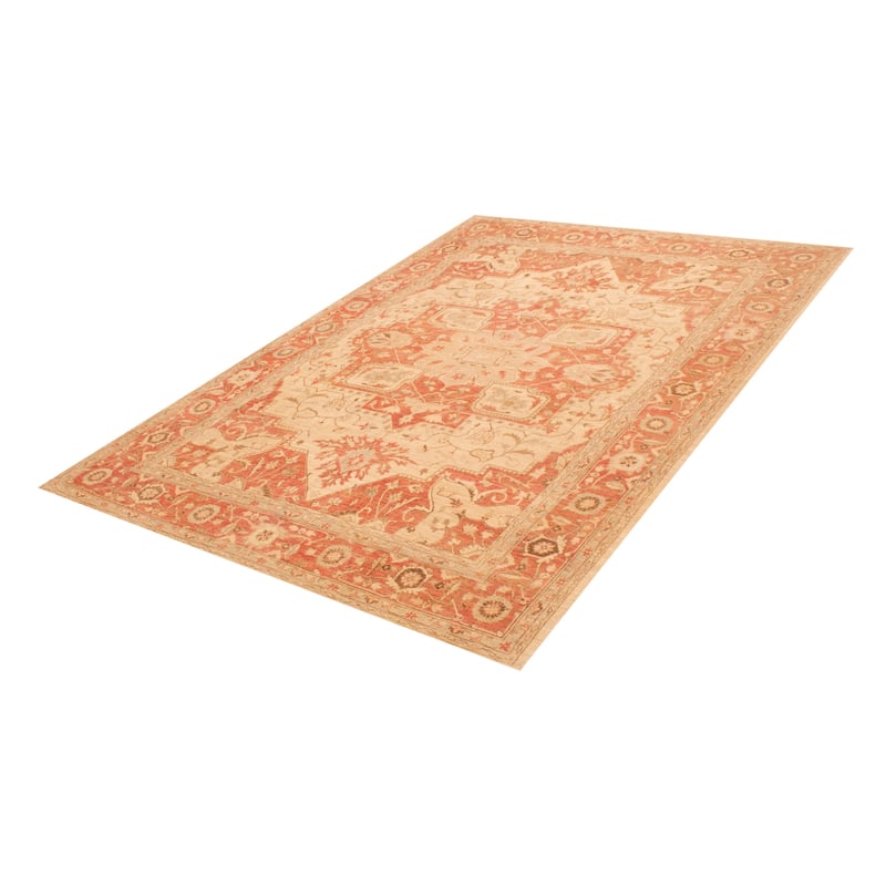 ECARPETGALLERY Hand-knotted Chobi Finest Ivory Wool Rug - 9'0 x 12'2