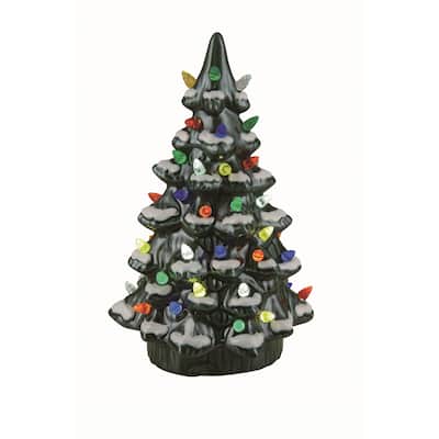 Transpac Ceramic Green Christmas Light Up Nostalgic Tree