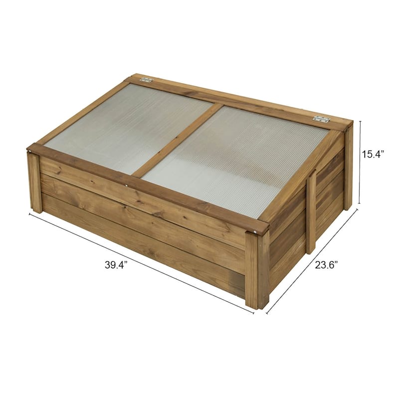Tierra Garden Wooden Cold Frame 39.4"W x 23.6"D x 15.4"H - 39.4"W x 23.6"D x 15.4"H