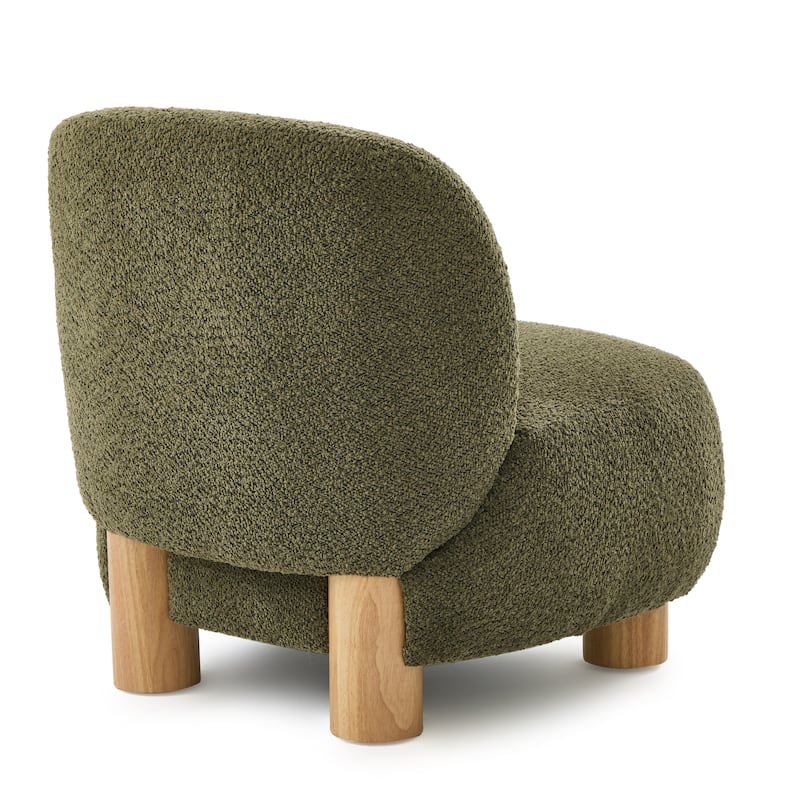 Christopher Knight Home - Modern Boucle Upholstered Accent Chair with Solid Rubberwood Legs