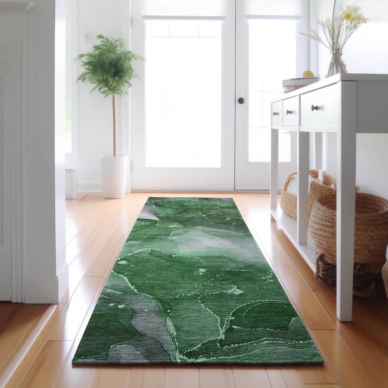 Premium Washable Super Soft Contemporary Mayfield Rug - Emerald - 2' 3" x 7' 6"