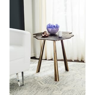 SAFAVIEH Portia Brass Leaf Side Table - 23.5" x 20" x 20.5"