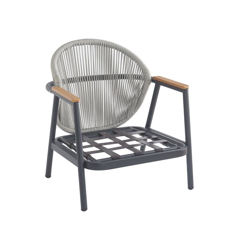 Christopher Knight Home - Orla Outdoor Rope Club Chair with Textured Taupe Cushion