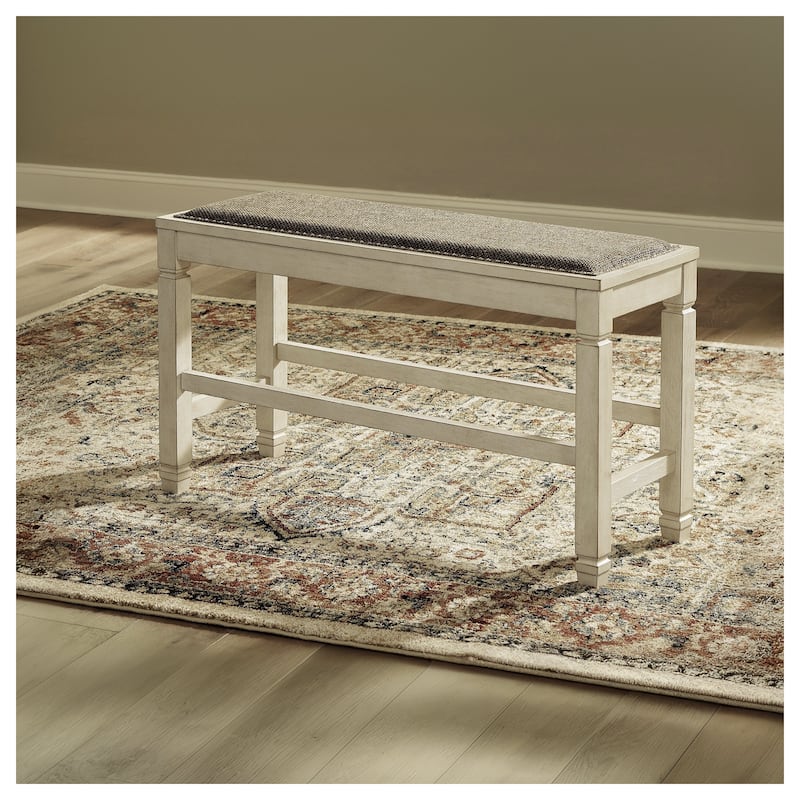 Bolanburg Casual DBL Counter Upholstered Bench, White