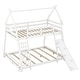 preview thumbnail 25 of 29, Twin over Queen House Bunk Bed with Climbing Nets and Climbing Ramp