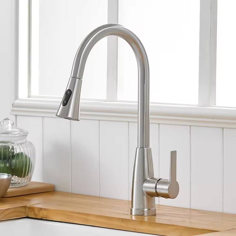 CB HOME Gold/Black/White/ Kitchen Faucet with Pull Down Sprayer, 18'' Gold/Black/Faucet for Kitchen Sink with Single Handle