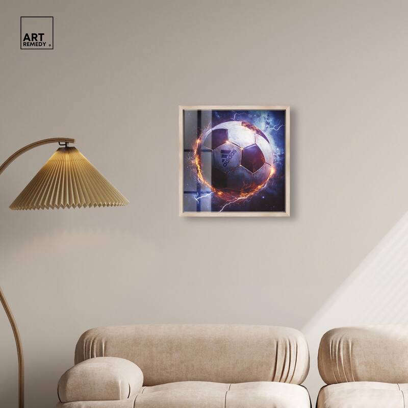 Electrify Soccer Ball Shadowbox by Art Remedy